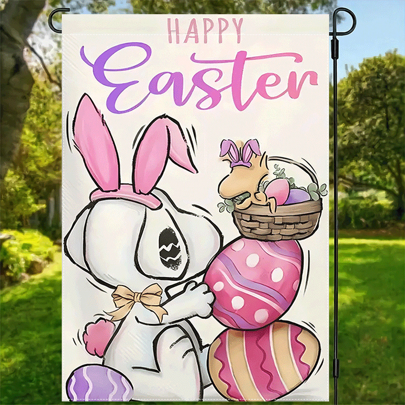 

1pc Easter - Double- Polyester Decor And , - Seasonal For & , 12x18