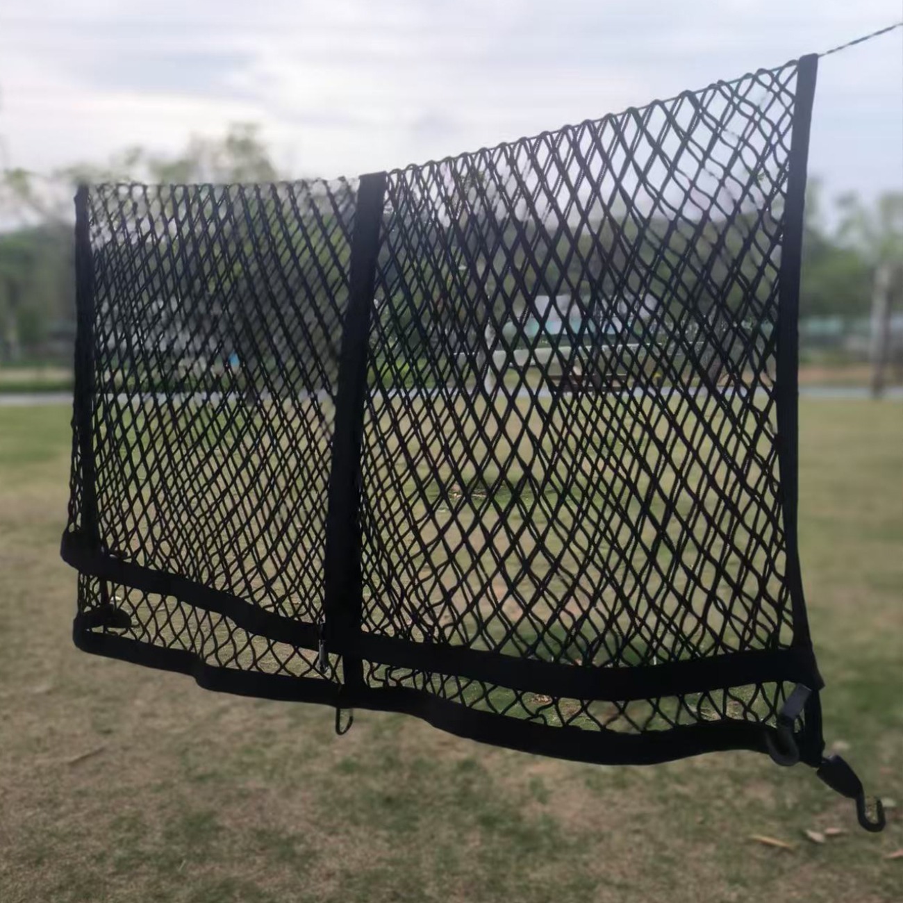 extra large high   cargo net kit   2 metal buckles and 4 hooks pickup truck cargo net bed net and luggage storage bag dimensions 1 2m x 1 2m extends to 2 4m x 2 4m suitable for pickup trucks trailers and  
