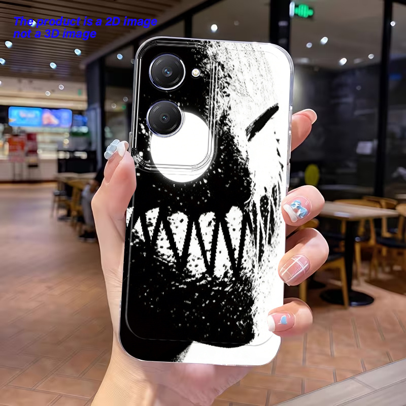 Funda para teléfono: Máscara plana 2D de un ojo con dientes de sierra, adecuada para VIVO Y37/Y04/17S/Y19S/Y32/Y22/Y78/Y10/Y35#4G/V50LITE/Y35/Y35PLUS/Y51#2020/Y30/V50/V60/S19PRO/S17/Y36/Y39/Y78PLUS/Y28/S12/Y29/S18PRO/Y33S/S16E/V27/V29E/Y3/Y38/Y100#5G/Y02S, funda protectora de alta gama, a la moda y