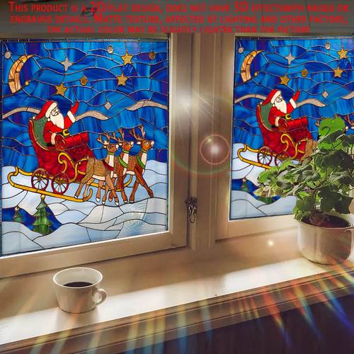 item picture 2d flat 2pcs 2d flat starry sky pattern square pvc static cling decorative window sticker glass door and window film suitable for living room bedroom balcony bathroom office diy and decoration