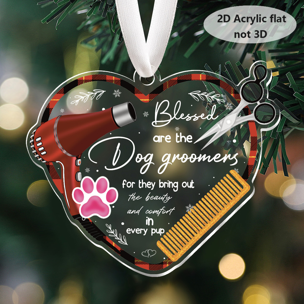 TEMU 2D Plat, Béni Soient les Toilettiers de Chiens pour Révéler et le Confort dans Chaque Chiots, Ornements de Noël Amusants pour Toilettiers de