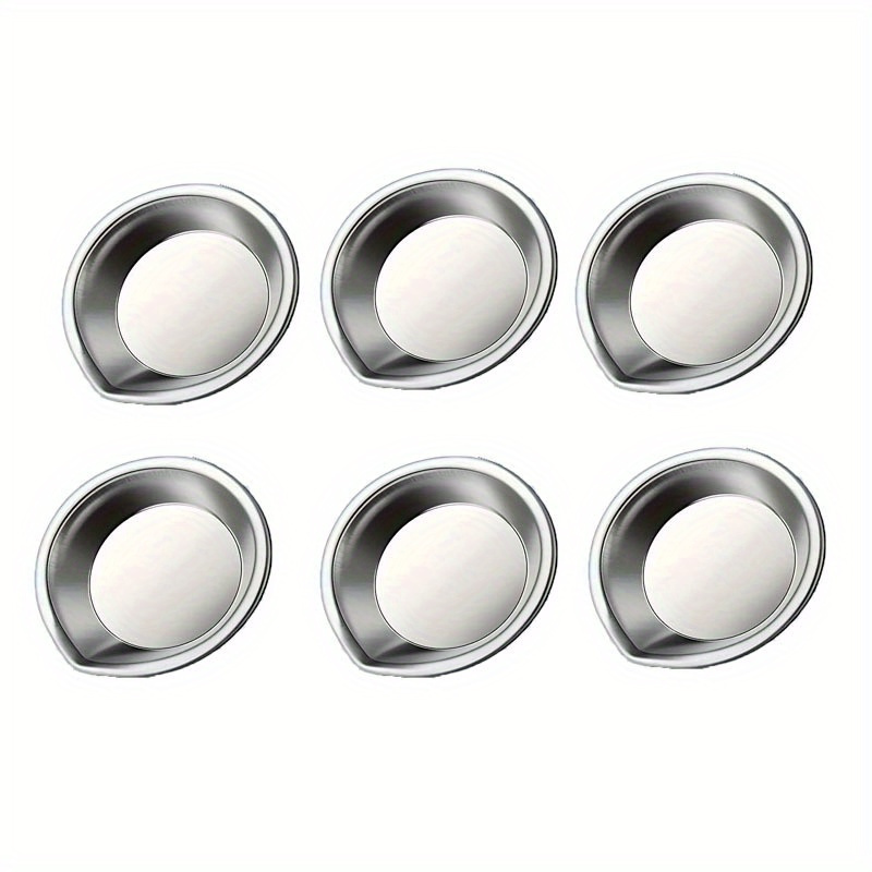 TEMU 6-pack Stainless Steel Mixing Palettes, Metal Trays For Pigment, Cosmetics, Nail Adhesives, Ideal For Makeup Artists, Nail Salons, Art Studios