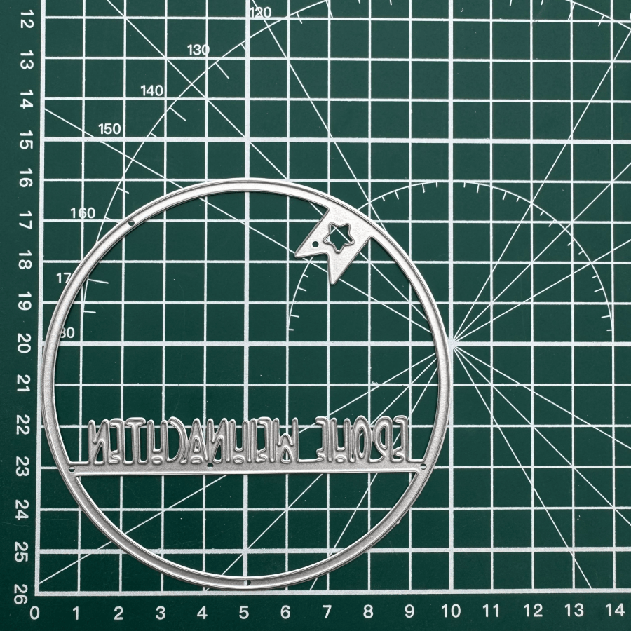 Image of Metal Cutting Dies For Projects, Featuring *10cm Circle Christmas Tree Letter Pendant, Perfect For Scrapbooking, Card Making, And Photo Albums