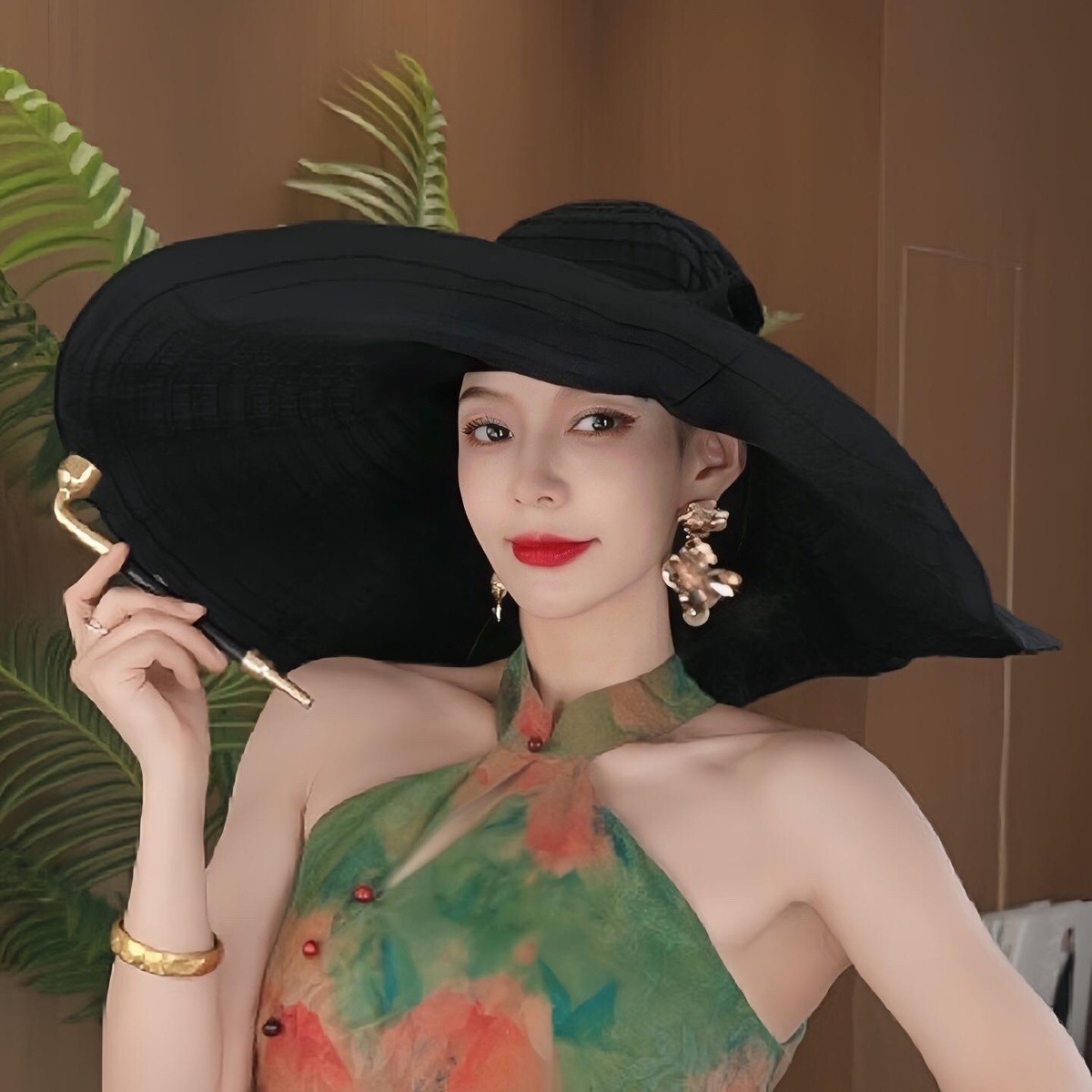 TEMU Sombrero de extragrande, plegable, de moda, de para vacaciones en