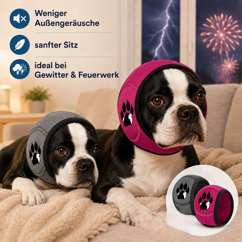 imagen del artículo cubierta multifuncional para la calmante con protección para , con estampado de de pata, orejeras calmantes para mascotas que reducen , cubiertas cálidas para de otoño/invierno, protectores de orejas ajustables para perro con diseño reductores de
