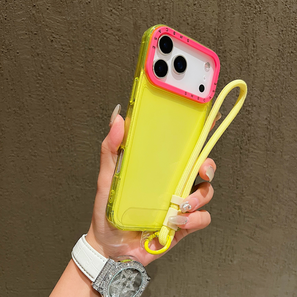 TEMU para Teléfono - Transparente para Iphone 17 con Cordón, Estilo Transparente a Todo Color de Cobertura Total para Iphone 17 Pro/17 Pro Max,