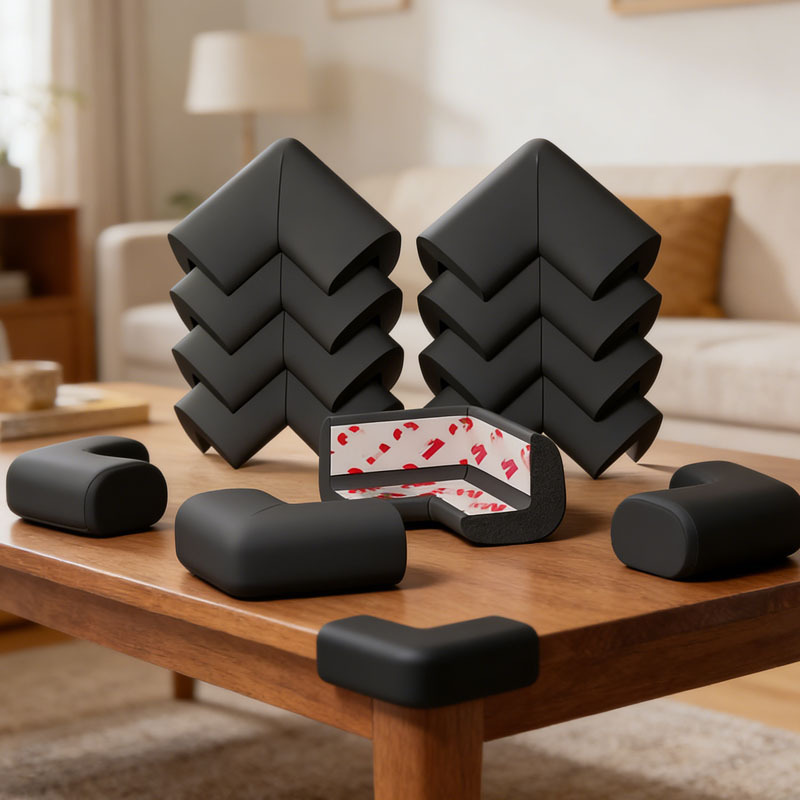 12pcs Foam Corner Protectors With Pre- Adhesive Tape - Safety Edge Guards For Furniture, Fireplaces, Tables, Stairs & Cabinets | Wall Anti-collision Pads, Table Edge Covers, Protective Edge Wraps