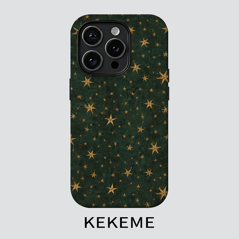 TEMU Phone Case - Kekeme Golden Starry Night Film 2-in-1 Case For 17 16 15 14 13 12 11 Pro 15 14 Plus 17 Protection Anti-drop Unisex Phone Case