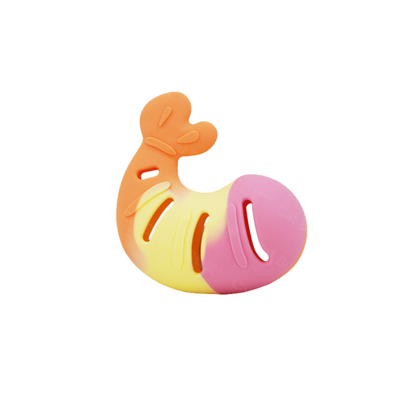TEMU Jouet Puzzle pour Chat, Distributeur de Snacks en Silicone de Crevette, Jouet d'Alimentation Lente, Jouet Interactif de Nettoyage Dentaire pour