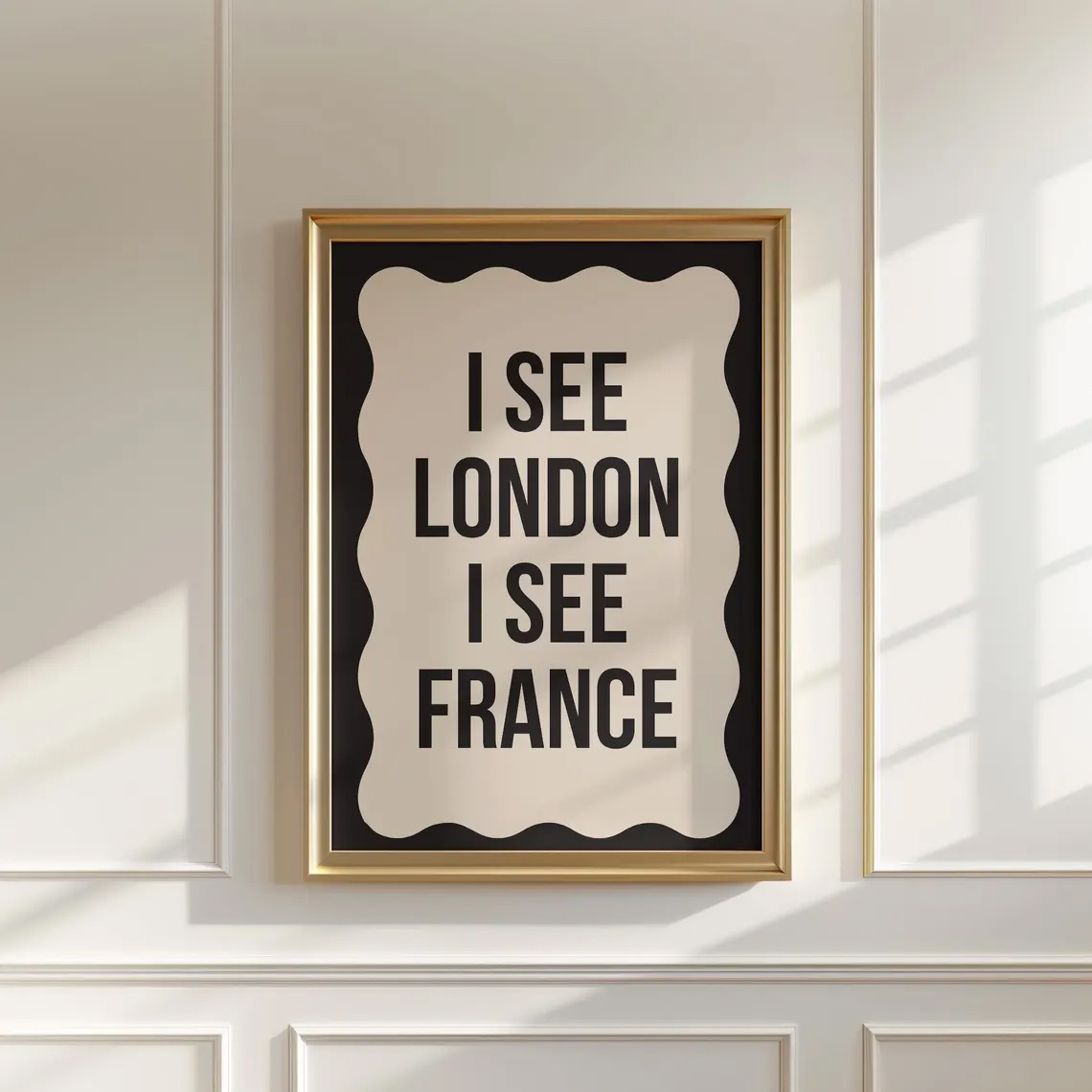 TEMU 2d Flat, 2d Flat, 1pc Wall Decor, A Retro Poster Featuring ' London, France.' This Humorous Art Print Showcases Black And White Text On A Canvas