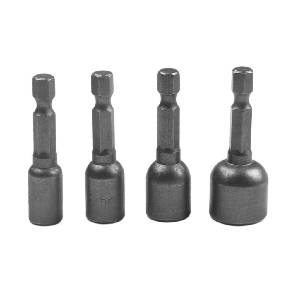 TEMU 4pcs 1/4inch Hex Shank Magnetic Nut Driver Drill Socket Screwdriver 6 8 10 13mm