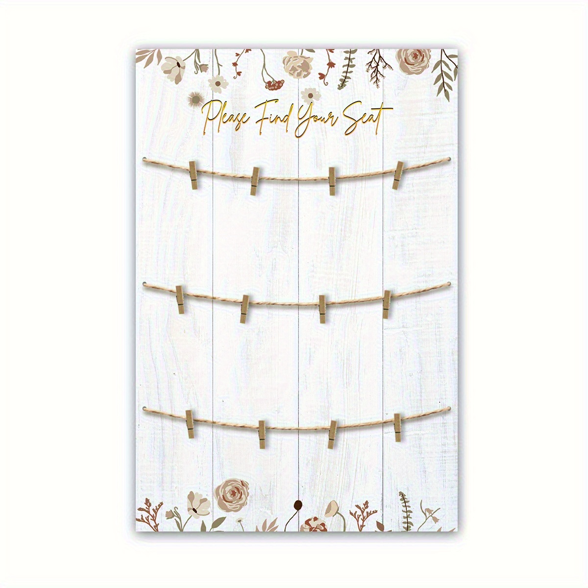 TEMU de Siège Rustique pour Mariage - Avec Panneau " Votre Place" et Numéros de à 11, Affichage Élégant des Nombres de Table avec Motif Floral,
