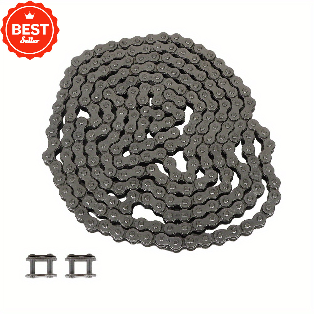 TEMU 10ft 40 With 2 Connecting Links, Carbon Steel, For Motorcycle, Bicycle, Go Kart, Atv, Dirt Bike - Street Motor Scooters Compatible, Scooter Accessories