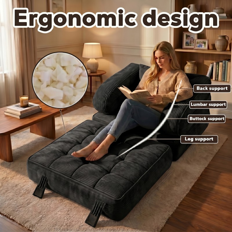 Modern Minimalist Folding Sofa Bed, Convertible Sleeper Chair for Adults, Folding Sofa Bed Couch with Pillow, Sleeper Chairs Single Size Floor Mattress
