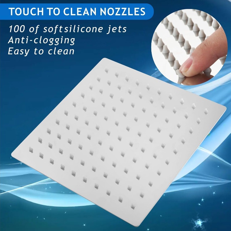 20.32cm Ceiling/Flush Mount Rain Shower Head with Filter for Hard Water Treatment