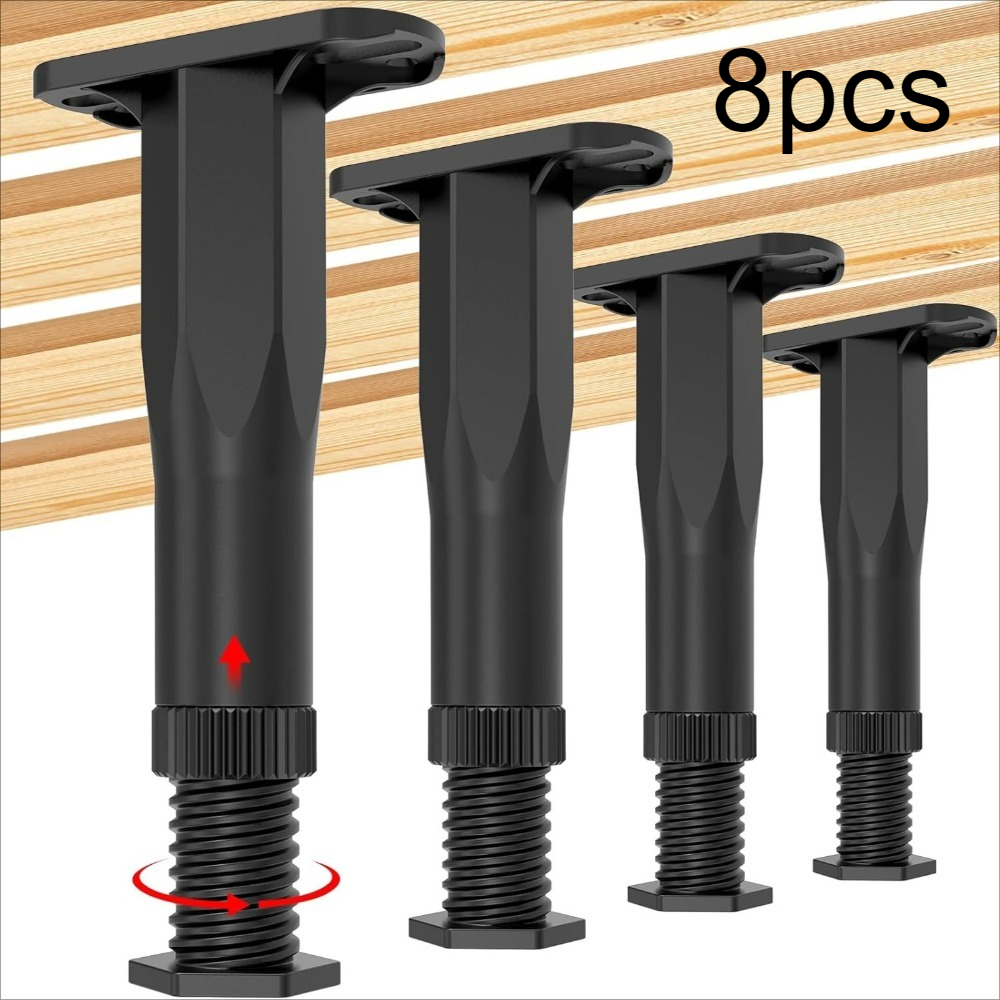 E-shop 8 Stück verstellbare Bettgestell-Stützbeine, universelle Höhenverstellung, geeignet für Doppel- Queen-Size-Betten, einfache Montage, stromlos,
