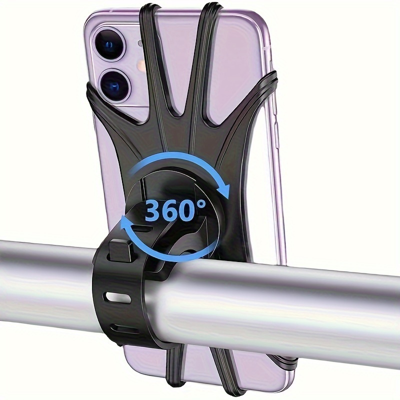 Image of A Phone Holder For Bicycles That Rotates , Adjustable For Motorcycle Handlebars, Suitable For Bike Additions, Fits Smartphones Ranging From 4.0 To 6.7 Inches, And Features A Non-slip, Durable Grip