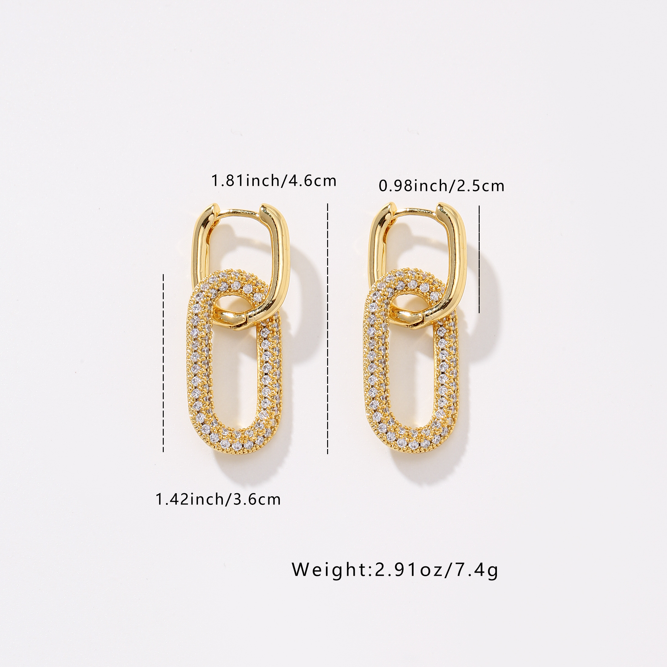 LNCHRAN Women's Oval Earrings Hypoallergenic Coating Lightweight