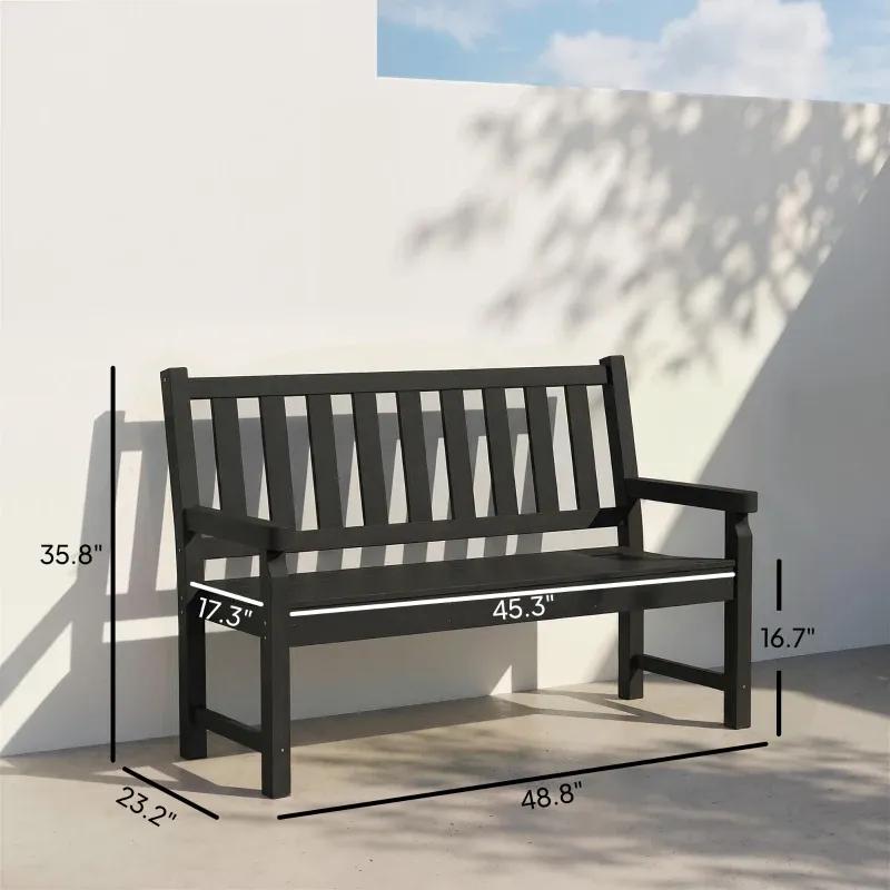 Lawn Curved Bench Park Bench 2-Person Porch Bench Outdoor Bench Lawn Curved Seat