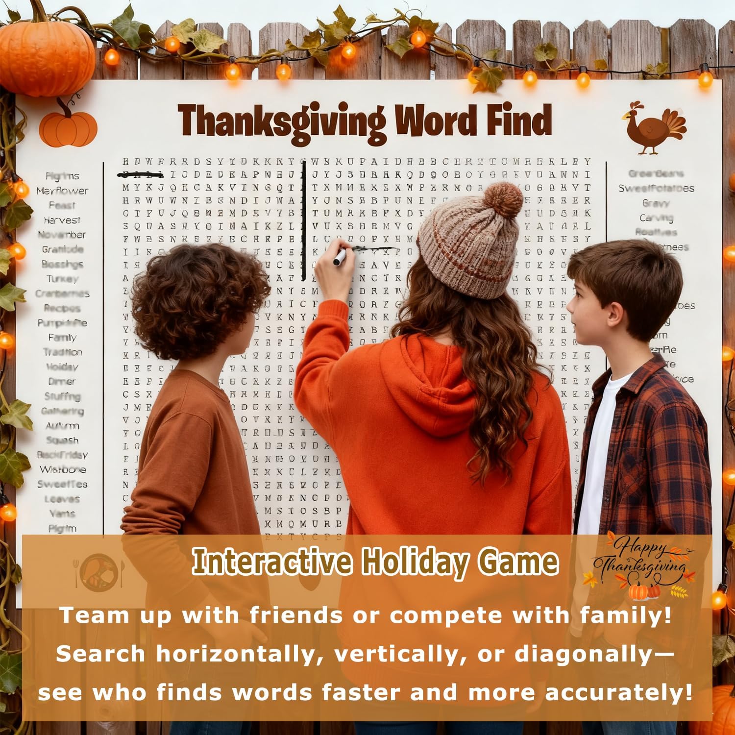 TEMU Jumbo Christmas Poster, Enormous 36"x24" Wall Game For Families, Large Holiday Activity Poster, Christmas Thanksgiving Party Decor, Enormous