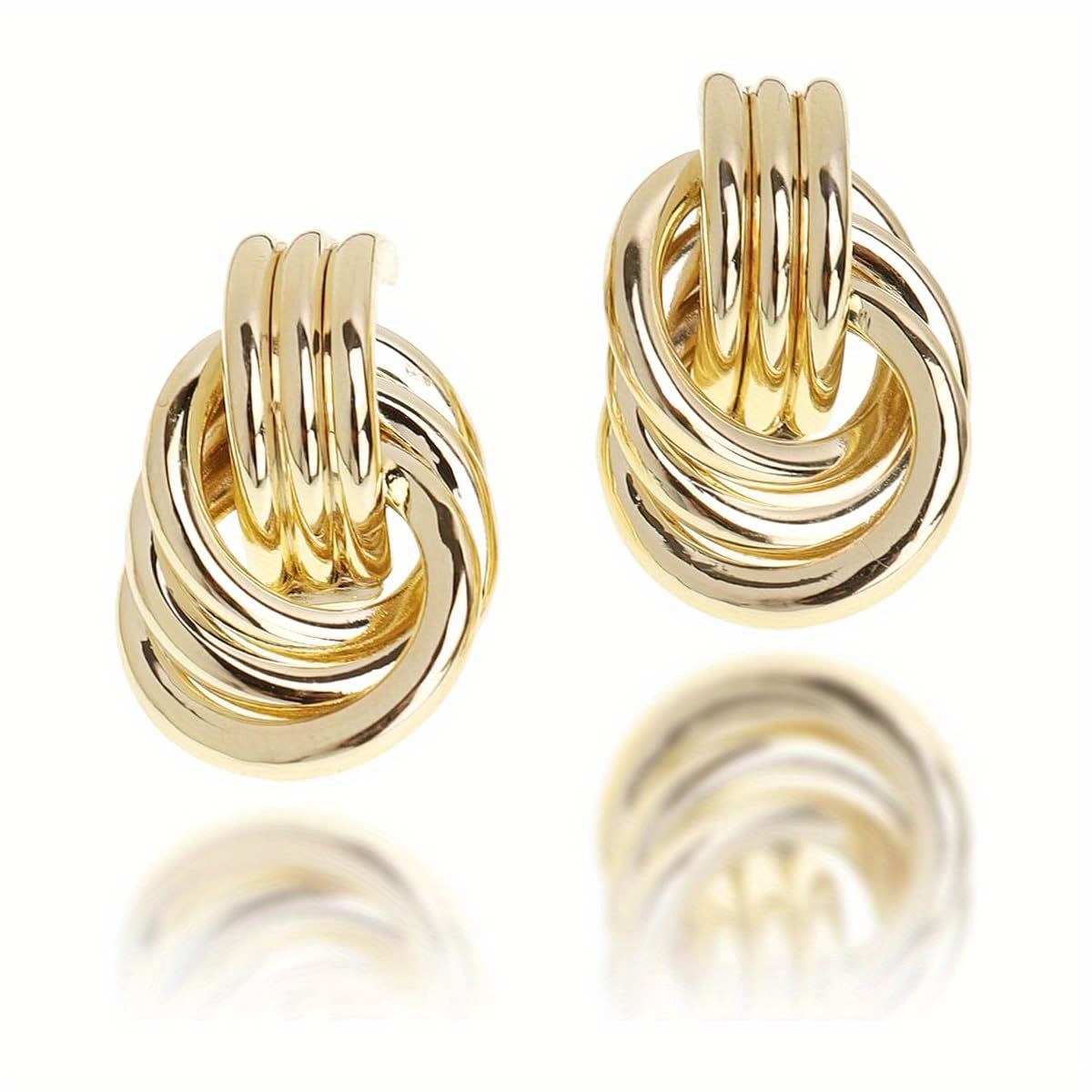 jeanbeau women s chunky golden statement earrings - long twisted link dangle drop jewelry, lightweight everyday & formal earrings, nickel-free hypoallergenic elegant gift for women, versatile jewelry, geometric  , durable earrings Product details 0
