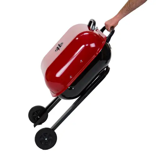 portable steel charcoal grill for outdoor cooking 100 pre assembled compact and lightweight design for camping picnics and backyard bbqs easy to transport and set up durable construction for long lasting use