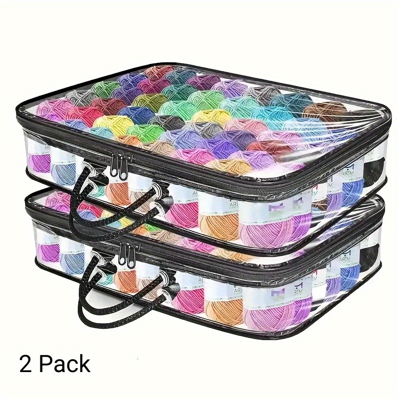 TEMU Transparent Yarn Storage Bag - Handheld Storage Bag, Pvc Material, Clothing, Bed Sheet, Underwear Storage Bags, Portable Travel Yarn Storage, Under-bed Storage