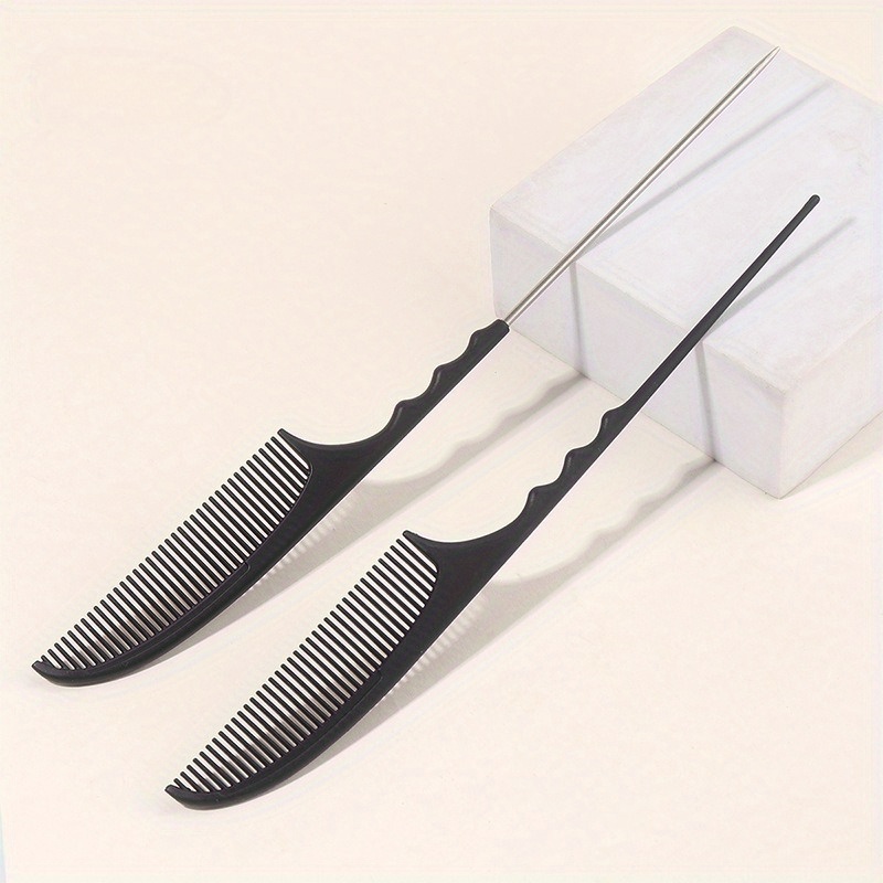 1/2pcs Professional Hairdresser Pointed Tail Comb, Crescent Wave Ripple Styling Comb, Styling Comb For Makeup, Sectioning, Updos, And Haircutting, Suitable For Hairdressing And Makeup Enthusiasts