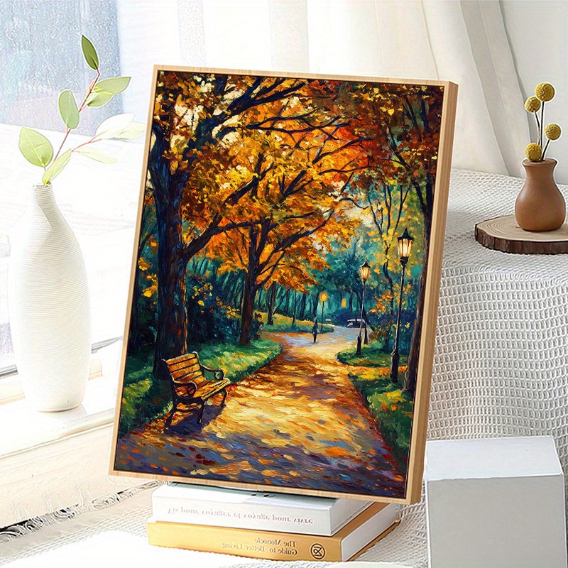 TEMU 1db 5D Full Diamond Round Diamond Landscape Pattern Diamond Painting Kit, 30*40cm/11.8*15.8in, 5D Full Diamond Round Diamond teljes eszközökkel,