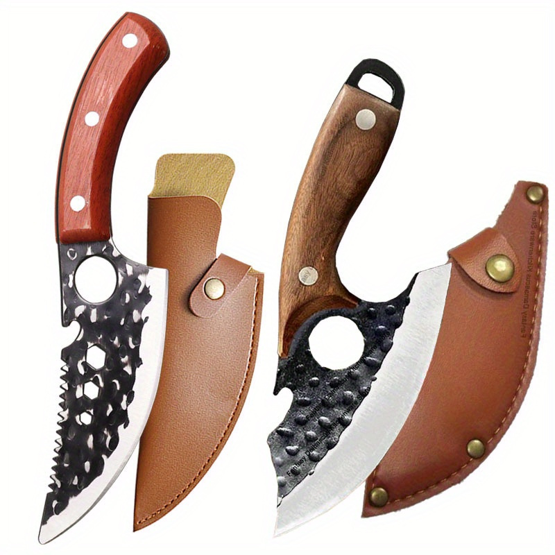 TEMU 2pcs Knife- Kitchen Utility Butcher Cutting Peeling Meat Knife- Handcrafted Bone Knife- For Vegetables Meat Small Pocket Kitchen Knife Stainless