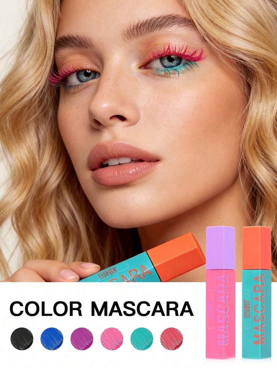 Colorful Waterproof Mascara Smudge-Proof Long-Lasting Volumizing Eyelash Makeup