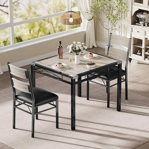 compact dining set with textured finish contoured seating space saving kitchen table and chairs for small spaces anti tip design easy assembly sturdy construction ideal for apartments dining rooms home offices style in ne
