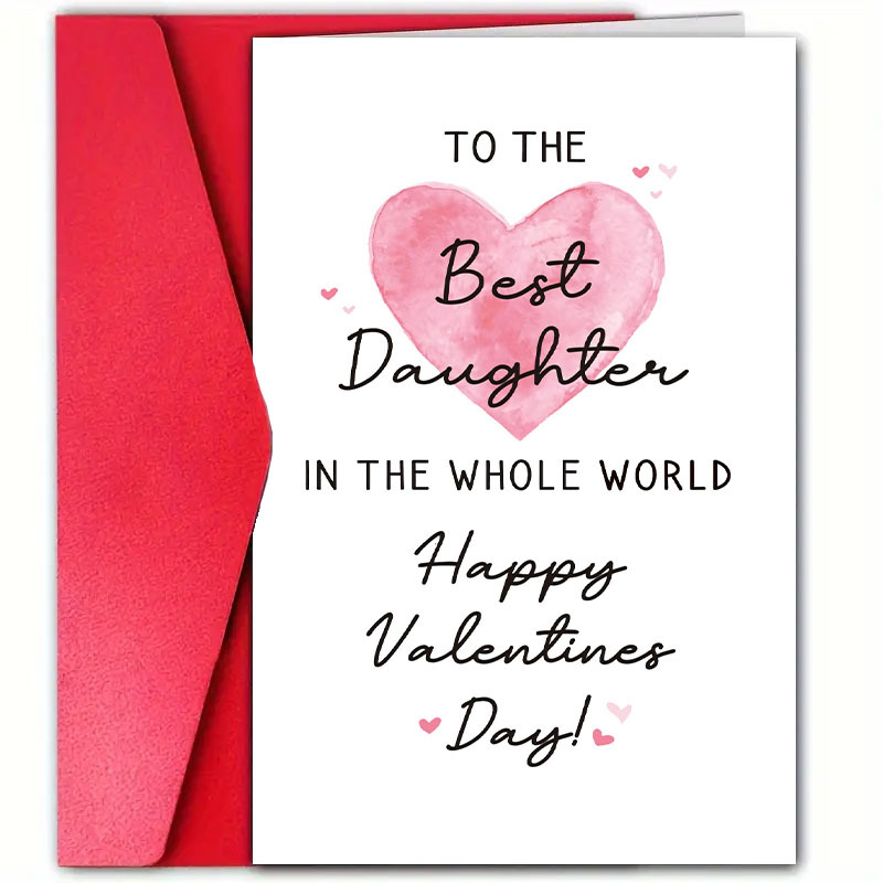 

1pc, Romantic Anniversary Greeting Card For Daughter, 12cm*18cm, Valentine's Day, , Ideal For Girlfriend, Boyfriend, , With Envelope, High-quality Paper Material