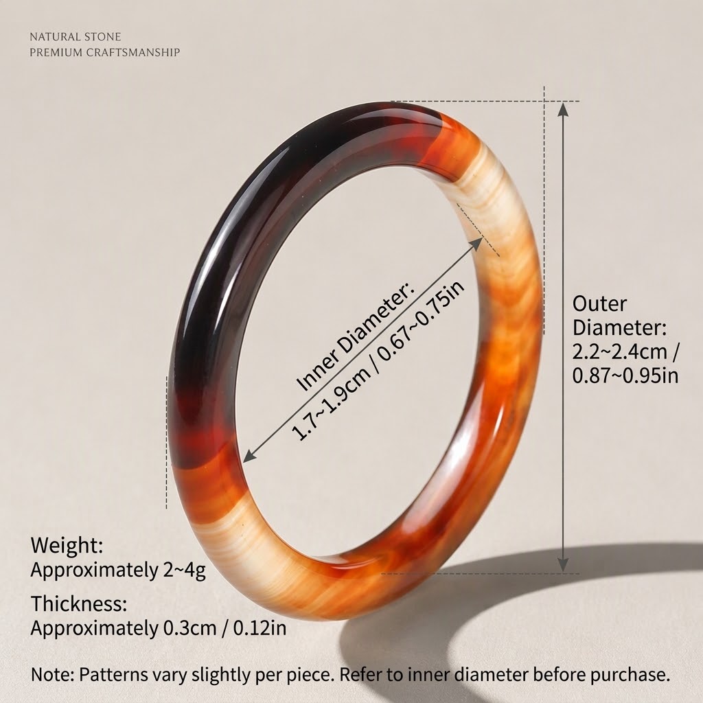 Women's Natural Dream Agate Thin Band Stackable Ring, Minimalist