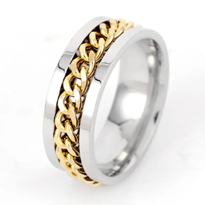 ring for opening bottles and beer rotatable decompression ring for men rotatable chain titanium stainless steel ring stainless steel jewelry for women Product details 4