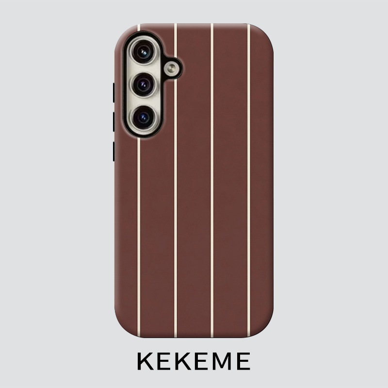 TEMU Phone Case: Kekeme Dark Brown Striped Film 2-in-1 Phone Case, Suitable For Galaxy S26 S25 S24 S23 S22 S21 S21  S21 Fe Edge S20 A15 A16 A17 A23