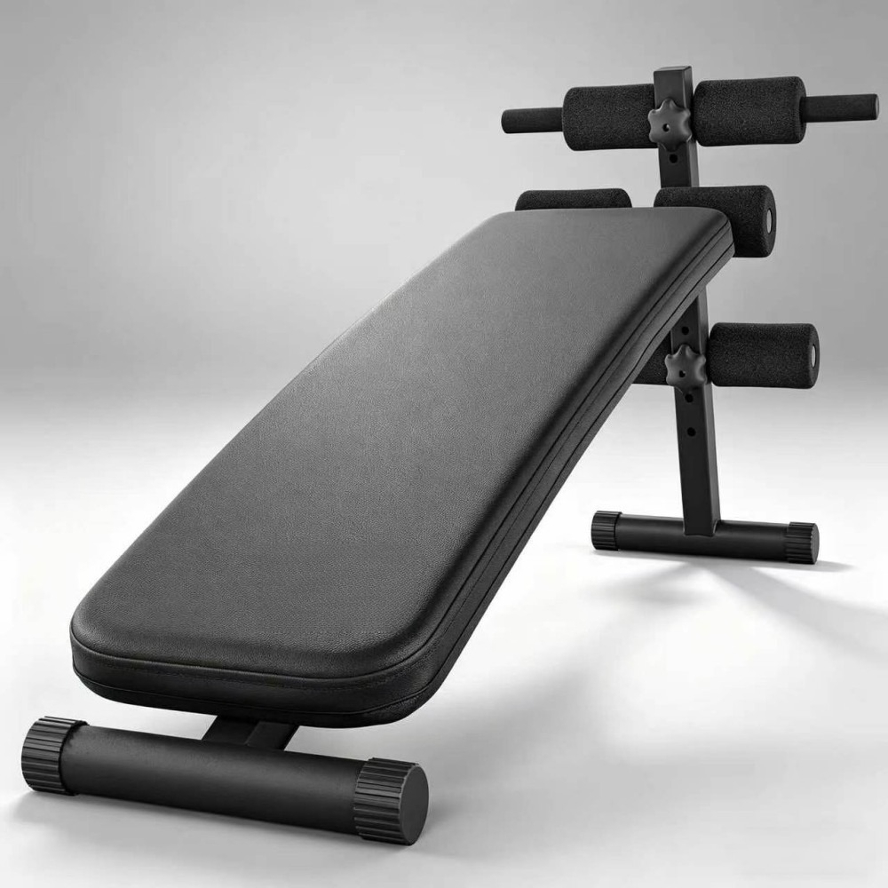 Foldable Sit Up Weight Bench, Incline Training Bench With Leg Extension And Handles, Abdominal And Trainer