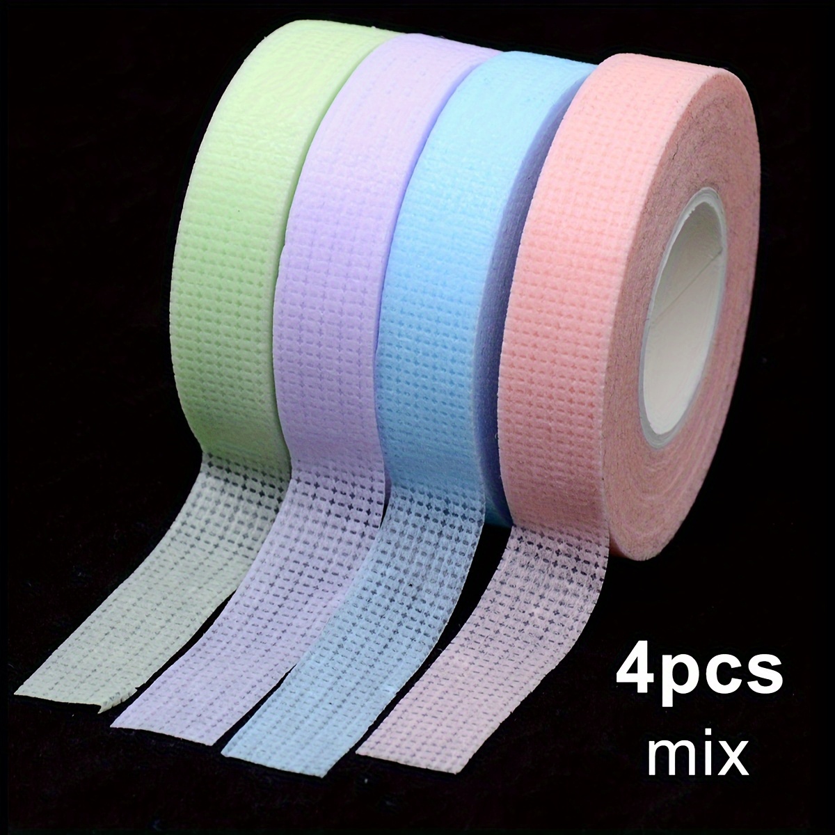 TEMU 4 Rolls Of Breathable Eyelash Extension Tape, In A Of Colors, Professional Soft Adhesive Tape Suitable For Eyelash Extensions, Disposable Fabric