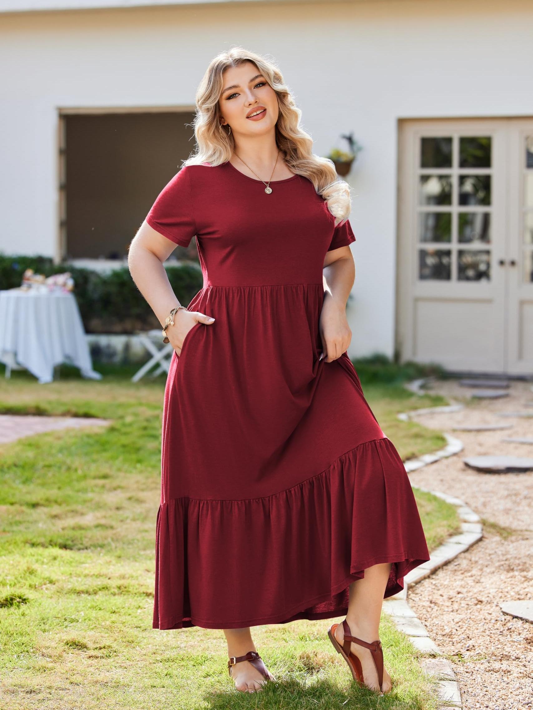 Ladies Dresses Plus Size Maxi Dresses With Pockets Plus Size Women