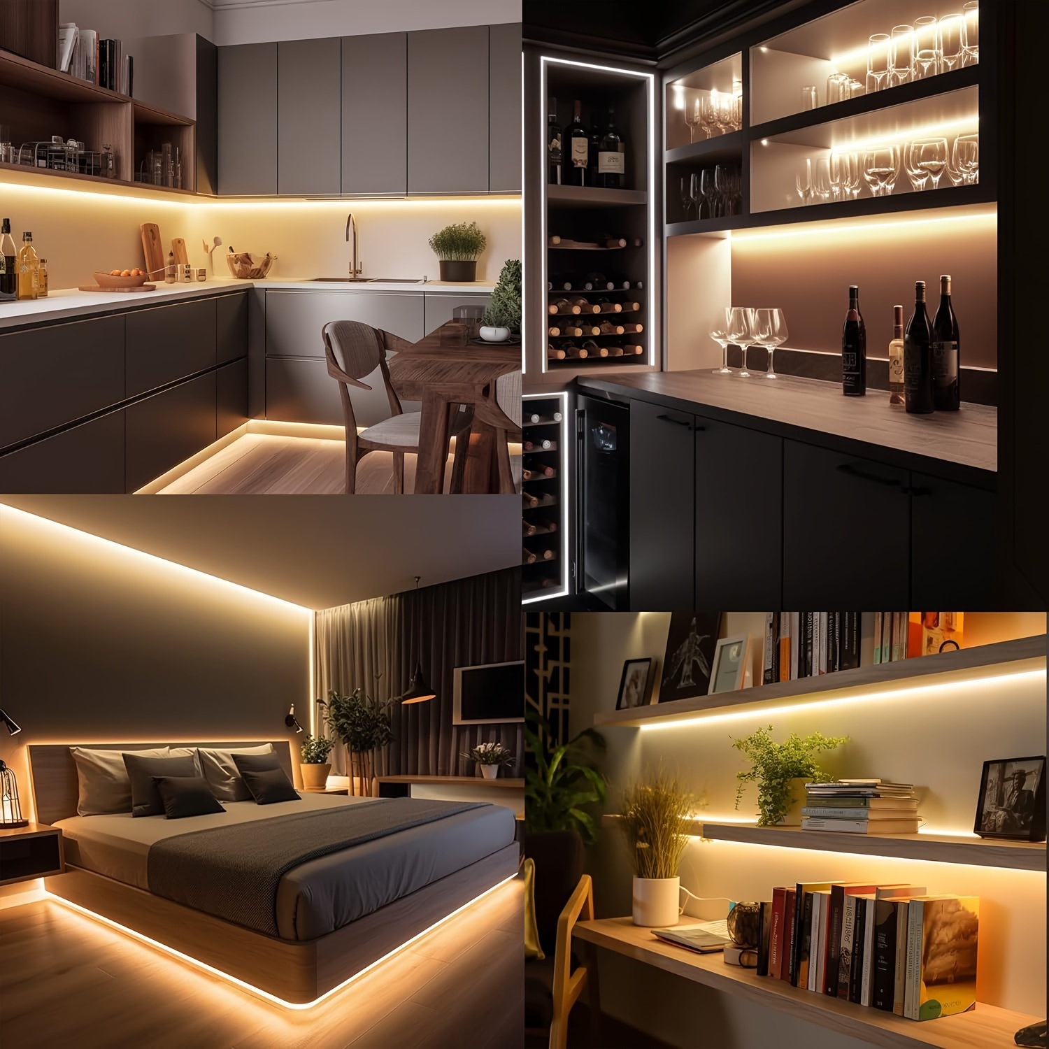 Barra de luz de fondo LED para cocina con sensor de movimiento y alimentación por USB - Control de interruptor de onda simple, cinta de doble cara incluida, ideal para iluminación de TV y electrodomésticos, iluminación de cocina | Barra LED moderna | Cubierta de plástico duradero, luz de cocina para