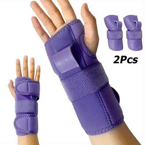 2pcs stable support adjustable wrist built in protruding arc splint fits all suitable for roller skating skateboarding skiing sports and daily use perfect birthday and holiday gifts