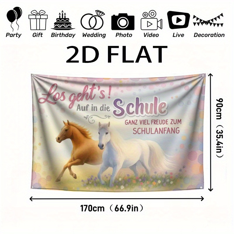 TEMU 2d Flat, 2d Flat - 2d Flat, 2d Flat - 1pc A 2d Flat Banner Featuring A Brown And White Set Against A Backdrop, Ideal For Celebrating Day Of