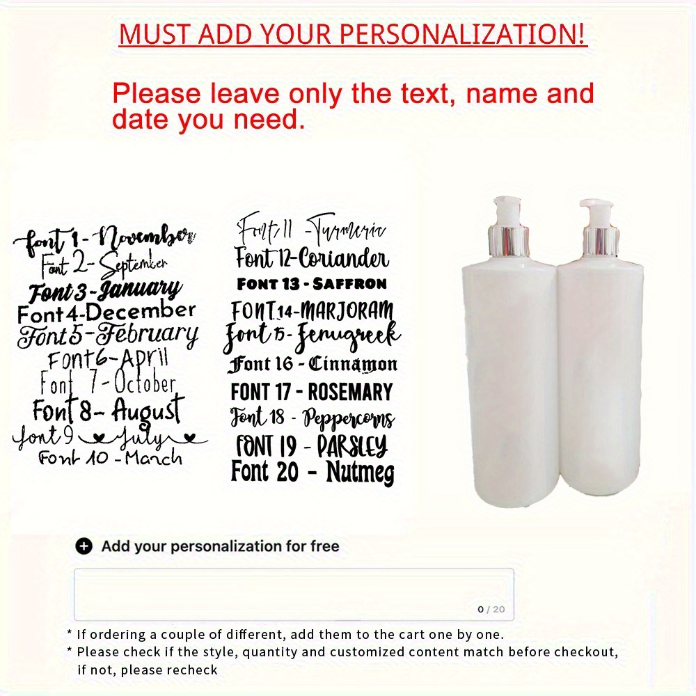 TEMU 2pcs Personalized 500ml/16.9oz Flip Soap Dispenser, Custom Text Label, Bridesmaid Gift, Wedding, Day, Birthday, Floor Mount, No Electricity