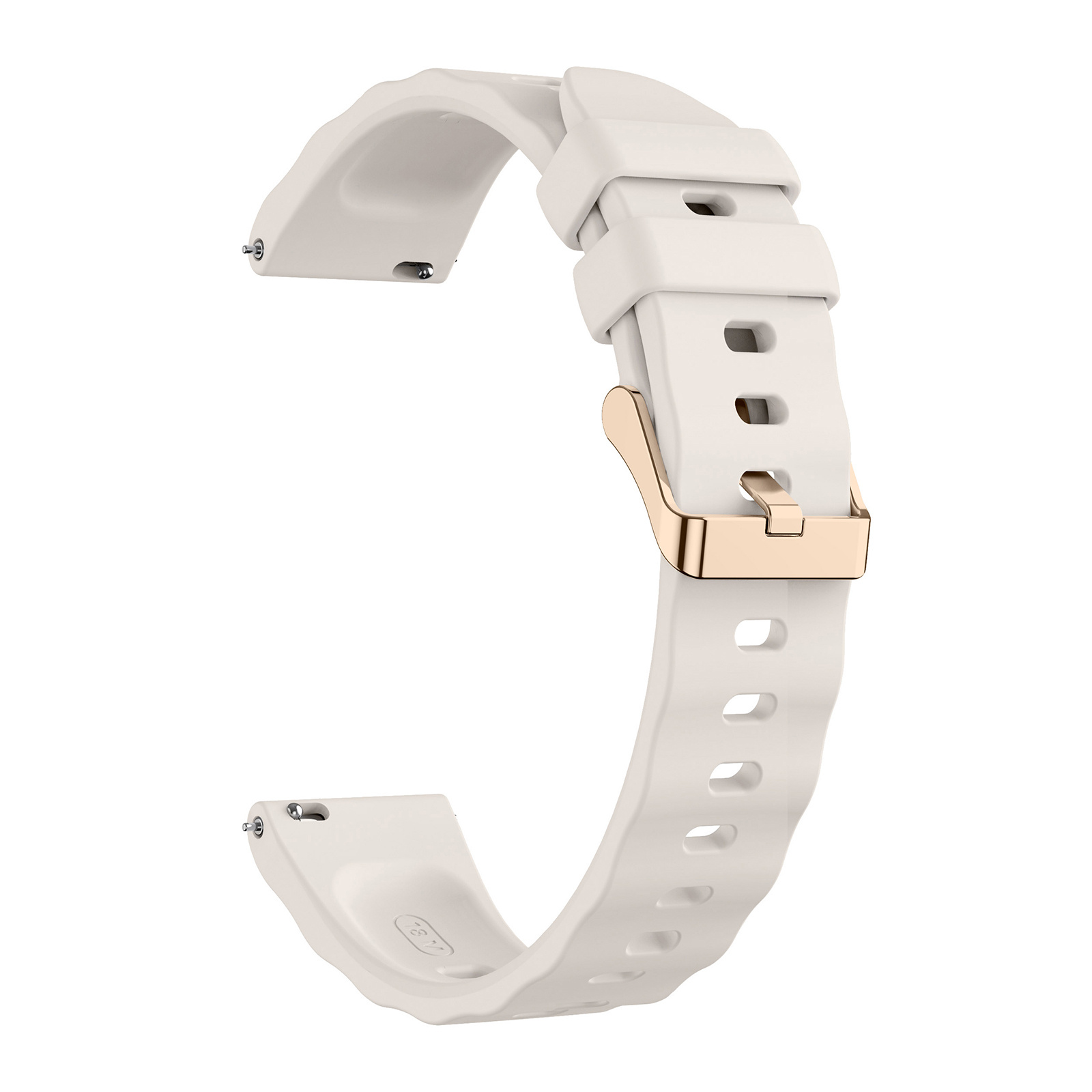TEMU Suitable For Huawei Gt6 Wave Pattern Official Style Strap Huawei Watch Silicone Replacement Strap 18mm (rose Golden And Silvery ), Easy And ,