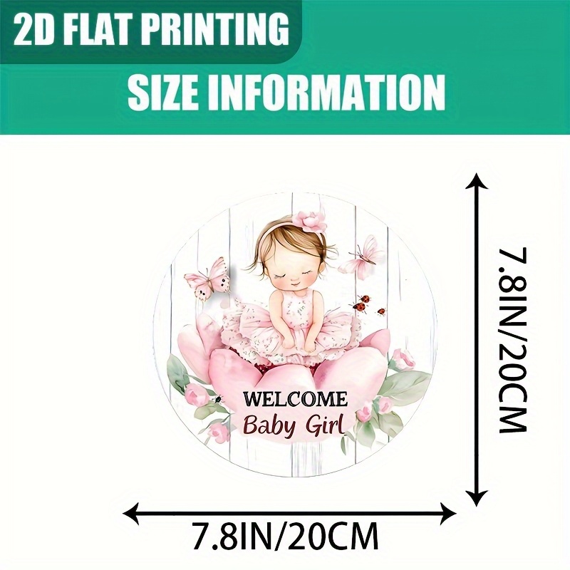 TEMU 2d Flat, 2d Apartment, 1pc Vintage Girls' Welcome Sign - 2d Flat Printed Faux Wood Wall Decor With Floral And Design, 7.8x7.8 Inches 20x20cm -