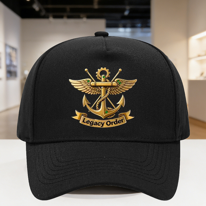 TEMU 1pc Fashionable Wing Order Printed Solid Hard Top Baseball ; Unisex Casual Breathable Duckbill Hat, Suitable For Daily , Travel, And Various