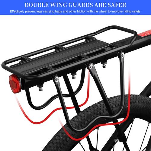 rear bike rack with quickly release camp retractable bicycle cargo rack with tools and reflector for 26 29 bikes
