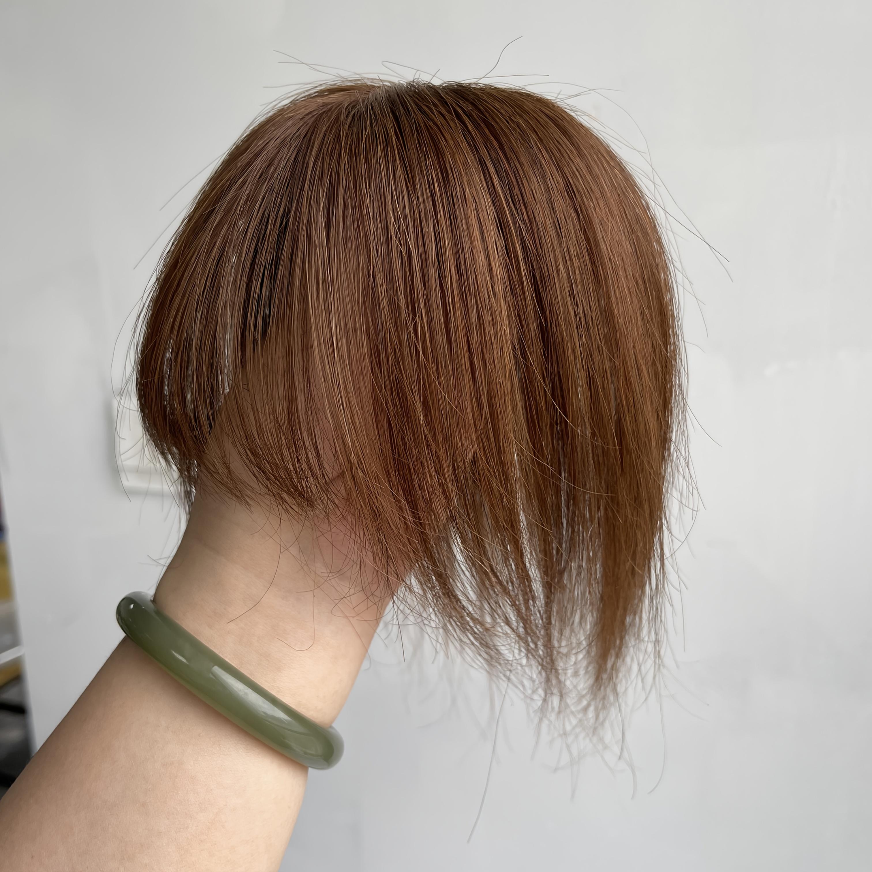 5 X 9cm 's Top Hair, With Bangs, Real Human Hair Piece, For The Top Of , Smooth And , High Quality More Realistic, 20/pack, 8 Inches-14 Inches