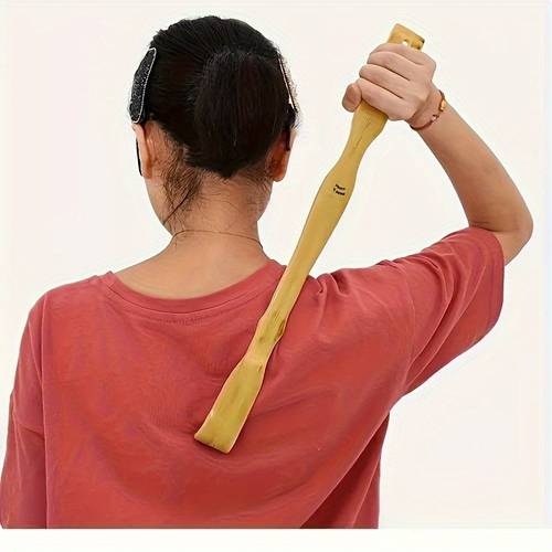 1pc long handle wooden back scratcher dual purpose massage comb suitable for reach areas for adults natural wood th and wellness tool natural wood grain design