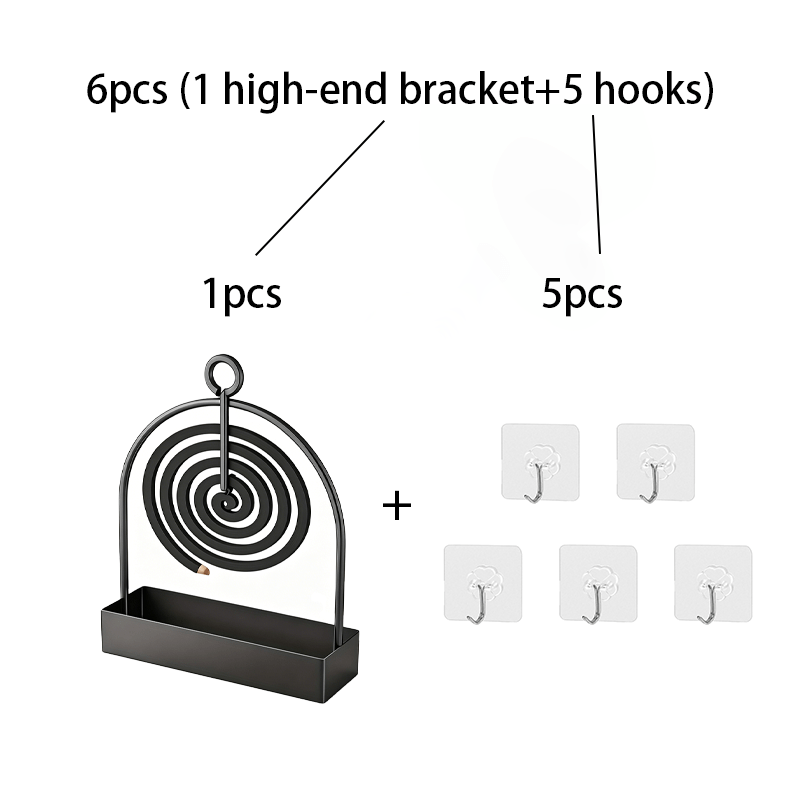 TEMU 6pcs (1 Coil 5 Hooks) Coil Holder | Sandalwood Holder | Metal Material | Suitable For Hanging Coils Or Sandalwood | Suitable For Living Room And